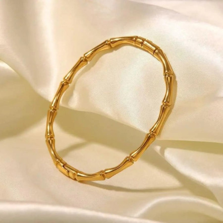 Stainless Steel Bamboo Bangle Bracelet
